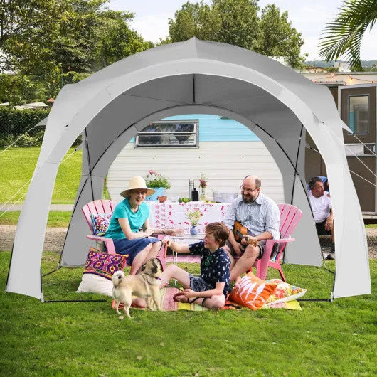 11 x 11 Feet Patio Sun Shade Shelter Canopy Tent Portable UPF 50  Outdoor Beach-White