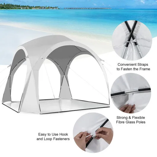 11 x 11 Feet Patio Sun Shade Shelter Canopy Tent Portable UPF 50  Outdoor Beach-White