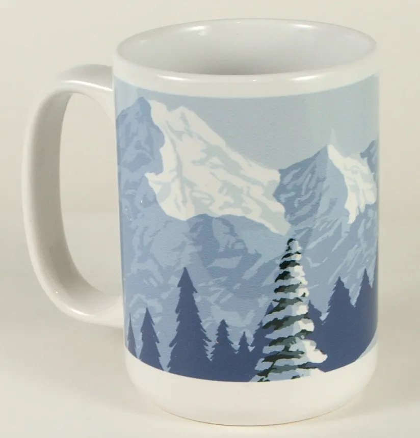 15oz Pocono Mountains Mug with Downhill Skier