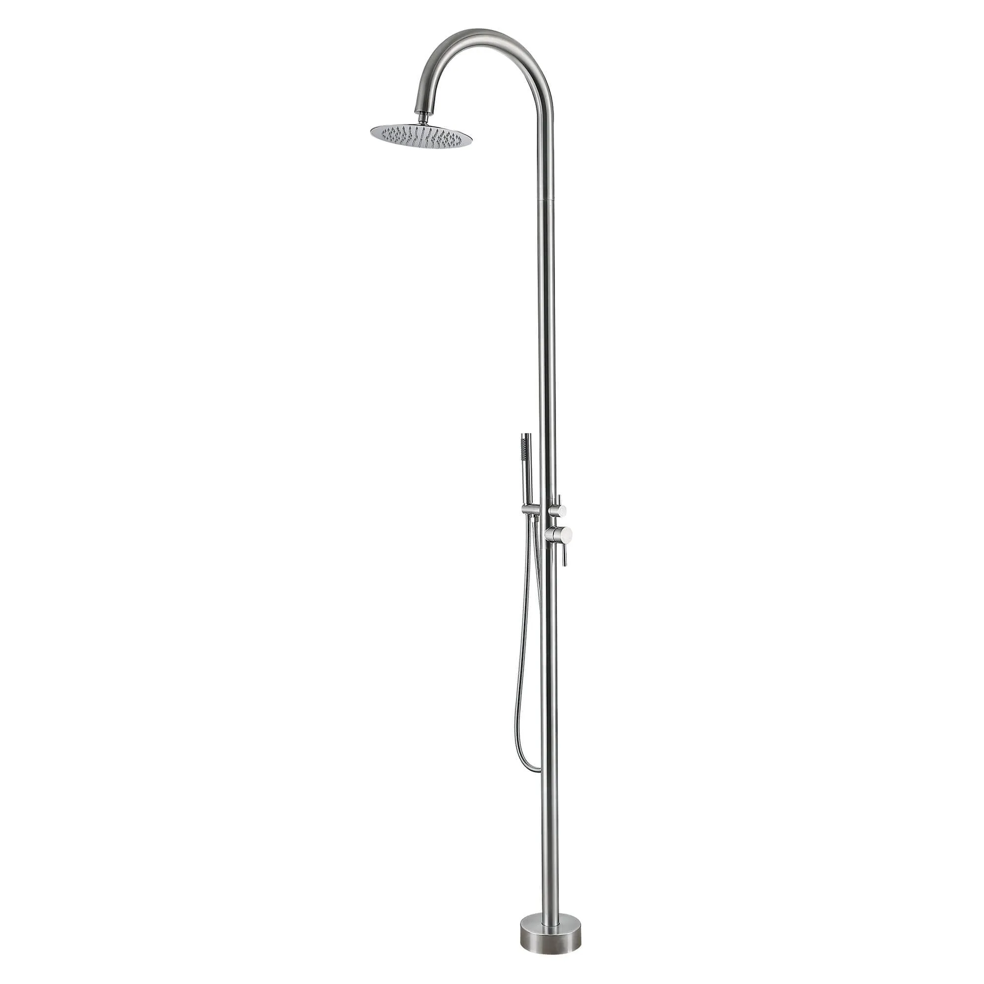 2 Functions Stainless Steel Outdoor Shower Matte Black with Eight Inch Rain Shower Head