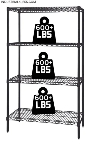 2142B | 21" x 42" Black Epoxy Shelving Unit