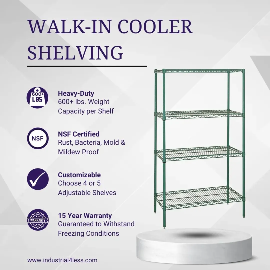 21" x 48" Walk In Cooler and Freezer Wire Shelving Unit