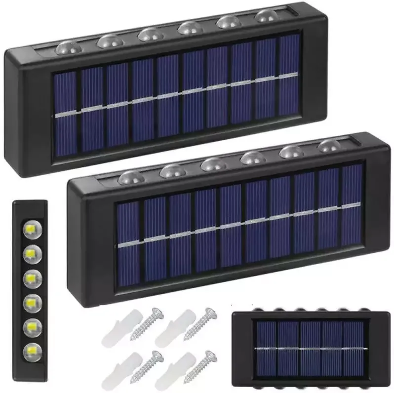 4 Piece Of Portable Solar Powered Up And Down Outdoor 12Led Light Fa-12