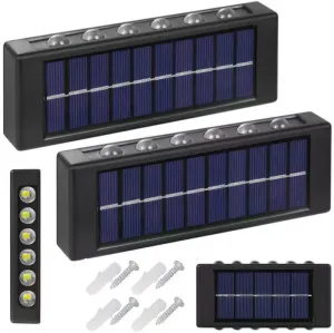 4 Piece Of Portable Solar Powered Up And Down Outdoor 12Led Light Fa-12