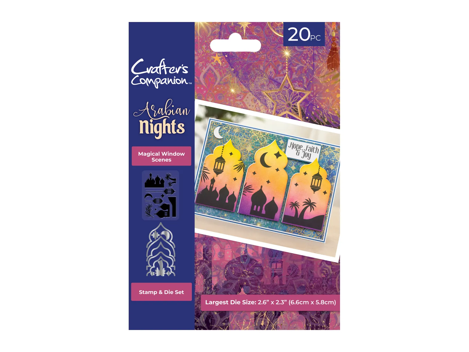 Arabian Nights Stamp and Die Set 20 Piece - Magical Window Scenes