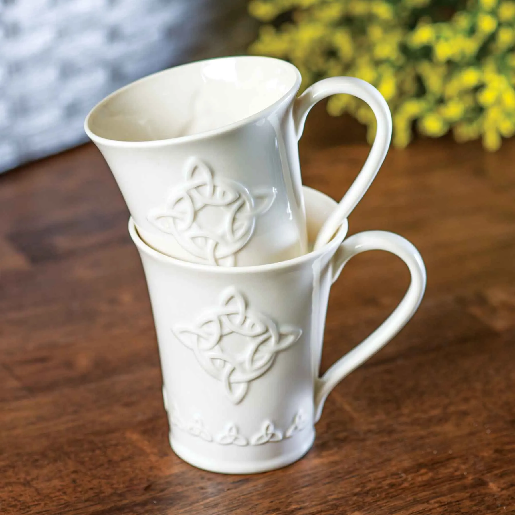 Belleek Trinity Knot Mugs