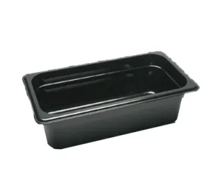 Cambro 34CW110 4" Deep Black Polycarbonate 1/3 Size Camwear Food Pan - 3.8 Quart Capacity | Denson CFE