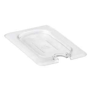 Cambro 90CWCN135 Camwear Flat Notched Lid, Clear, 1/9 size