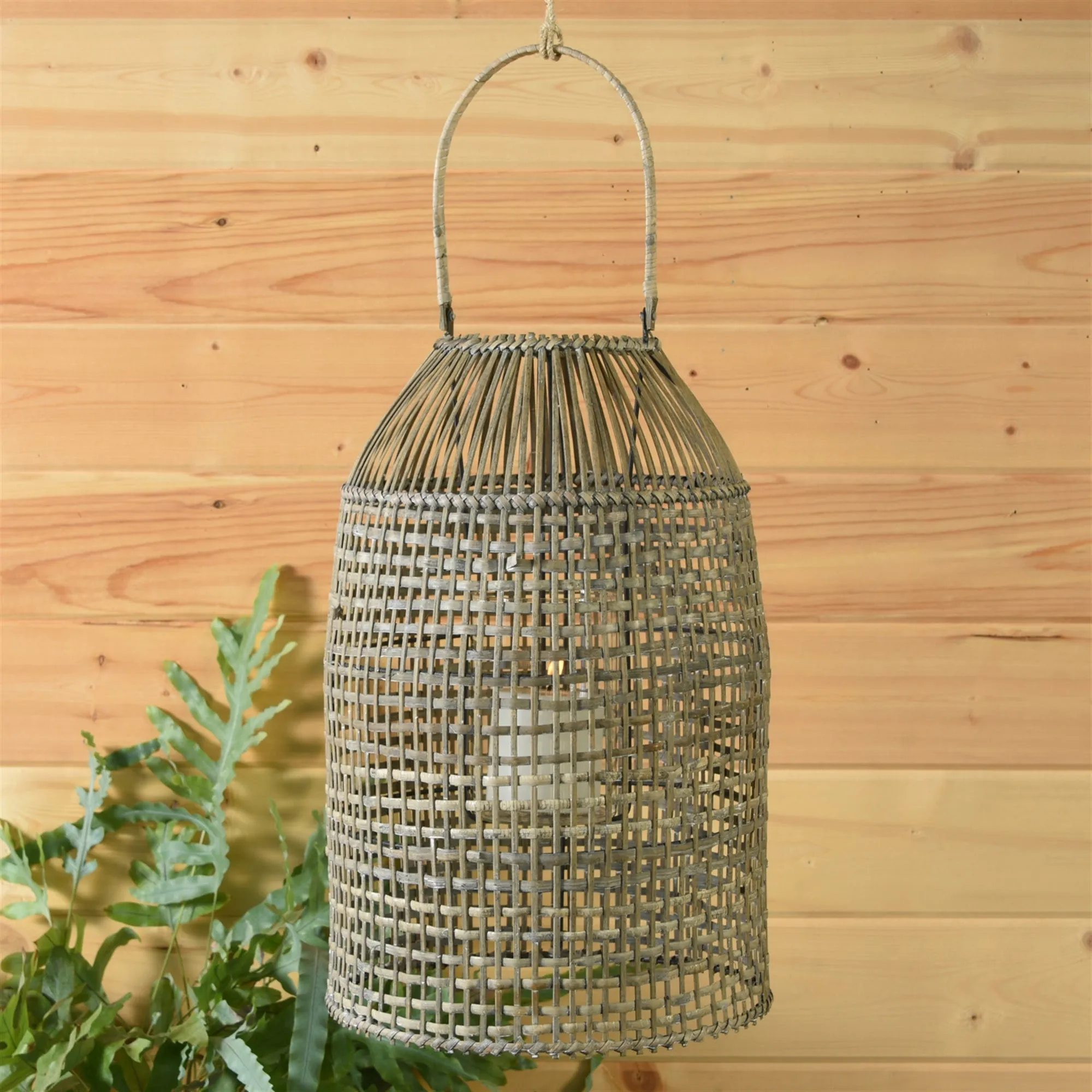 Cayman Lantern, Rattan - Natural By HomArt