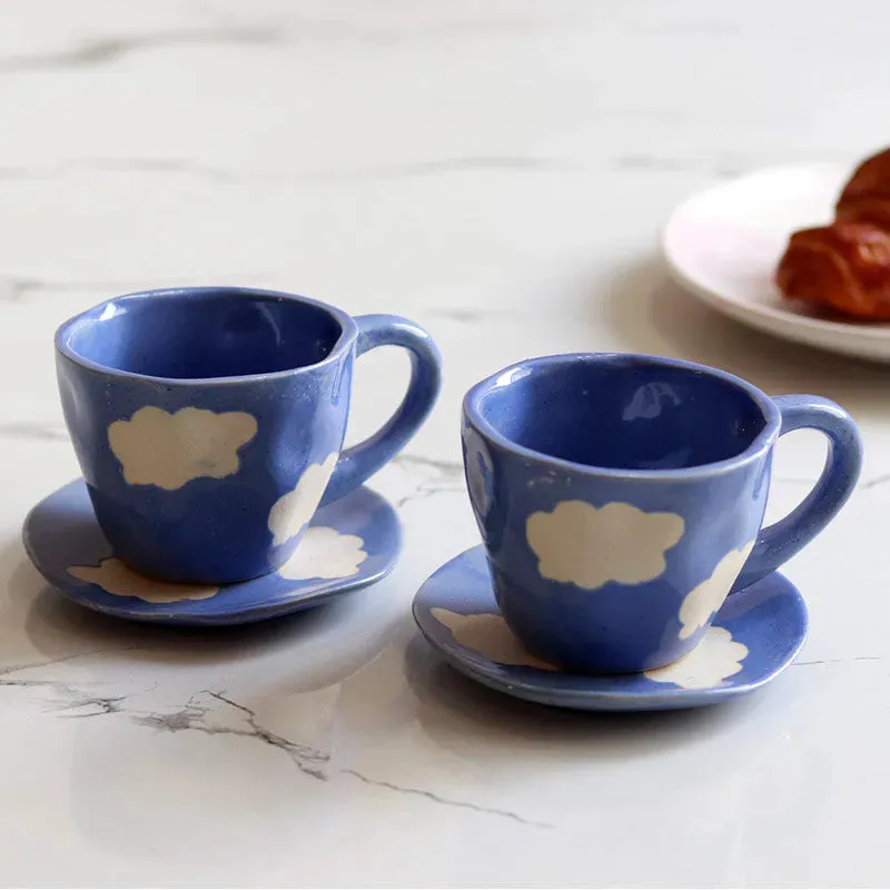 Cloud Mug With Saucer | Set of 2