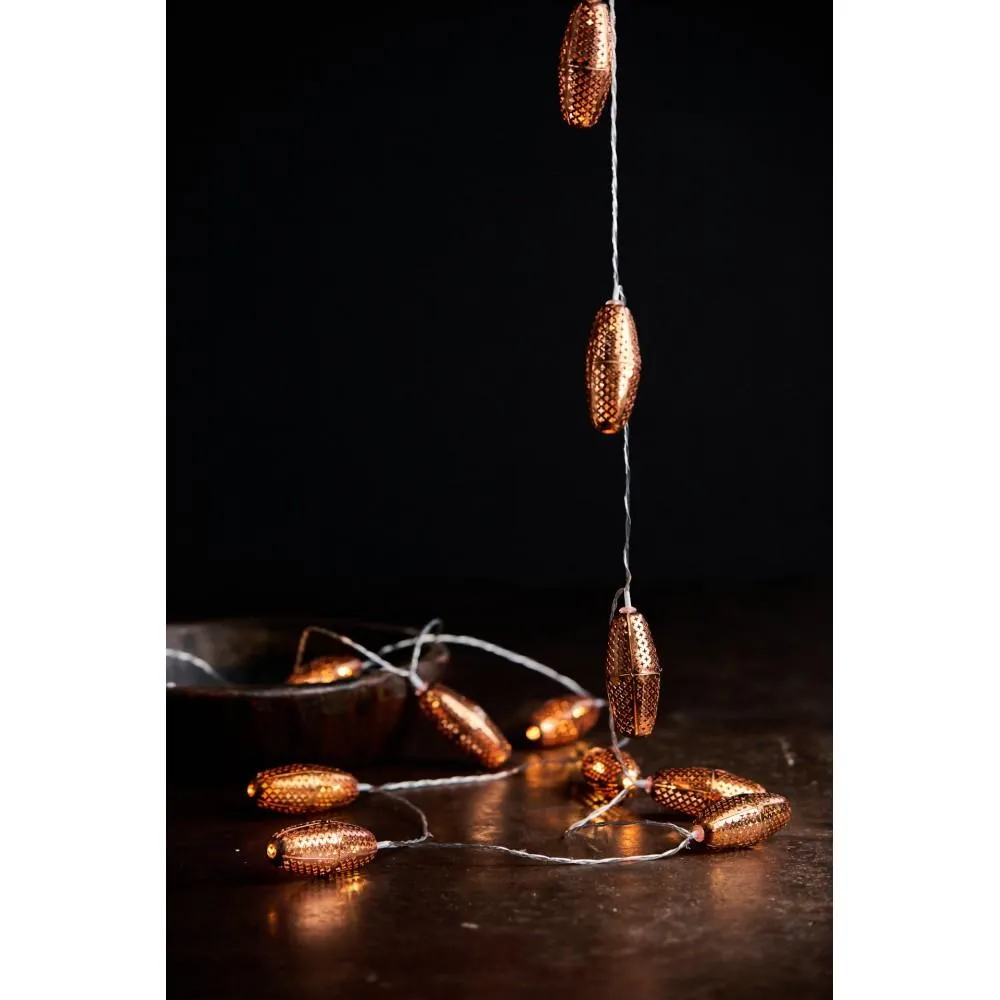 Copper Marrakesh - 16 LED Lanterns - Indoor/Outdoor Light Chain - Mains Powered