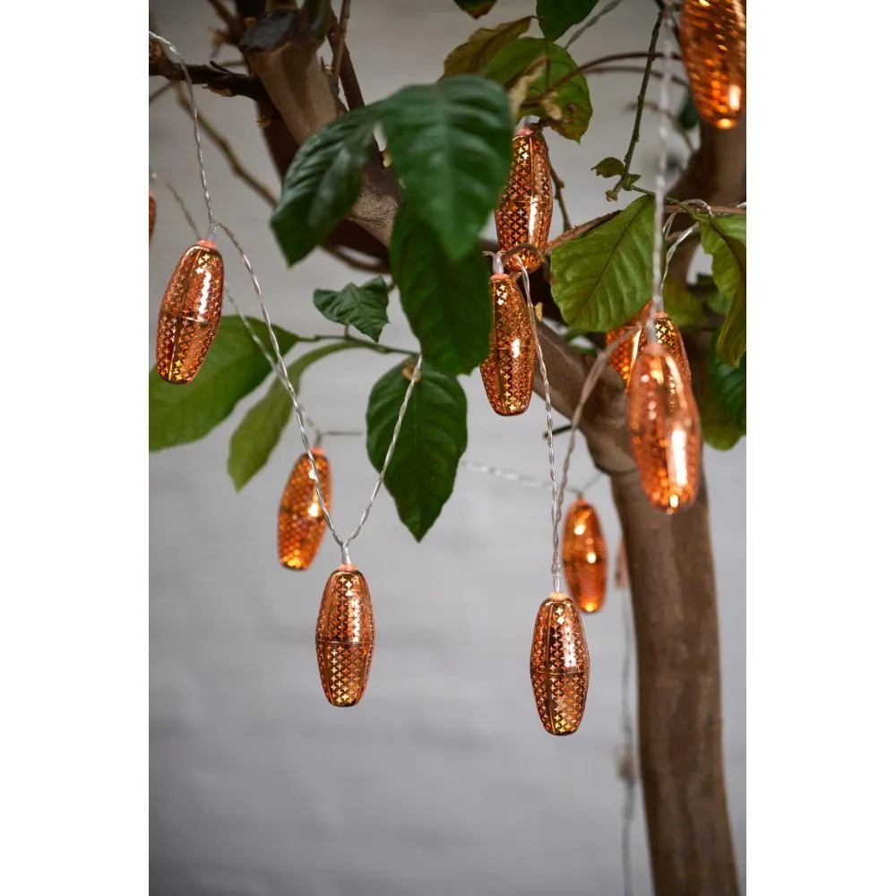 Copper Marrakesh - 16 LED Lanterns - Indoor/Outdoor Light Chain - Mains Powered