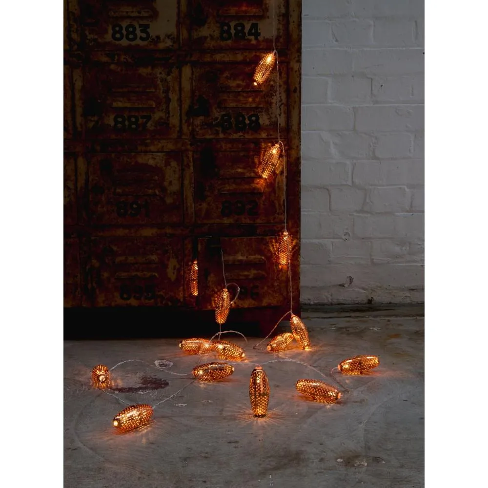 Copper Marrakesh - 16 LED Lanterns - Indoor/Outdoor Light Chain - Mains Powered