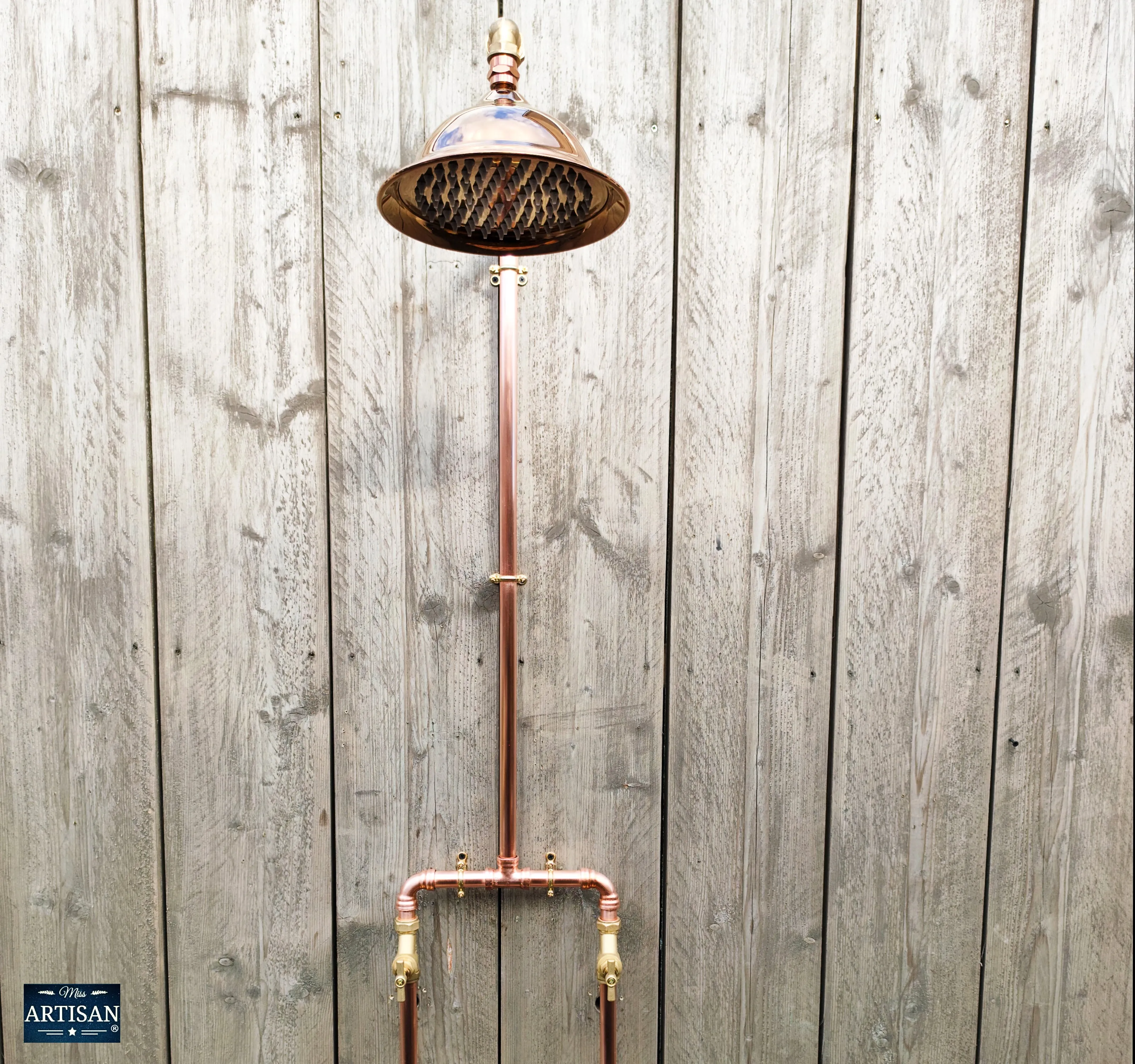 Copper Pipe Rainfall Shower With Down Pipes