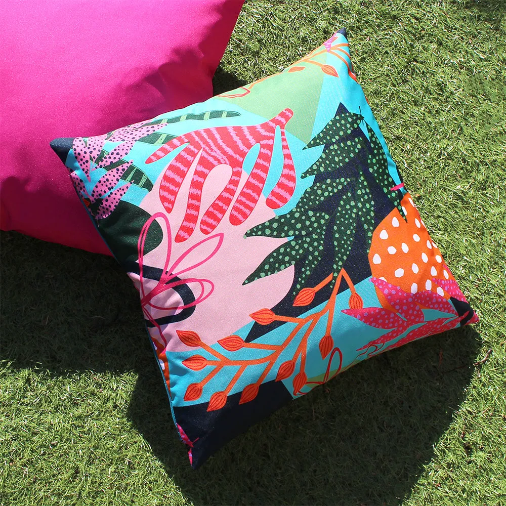 Coralina Outdoor Cushion Aqua/Pink