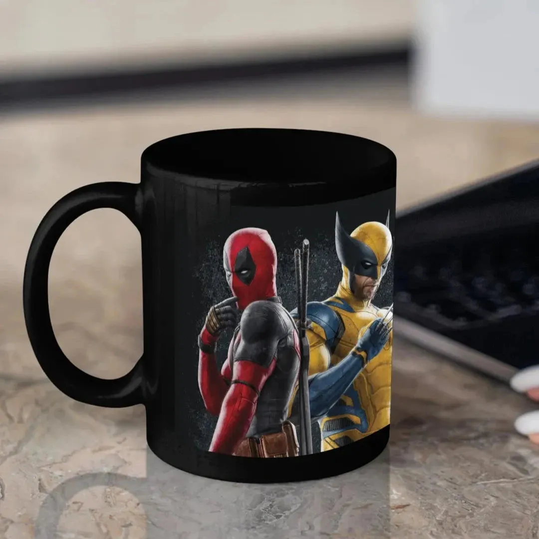 Deadpool Wolverine 3D Black Ceramic Coffee Mug