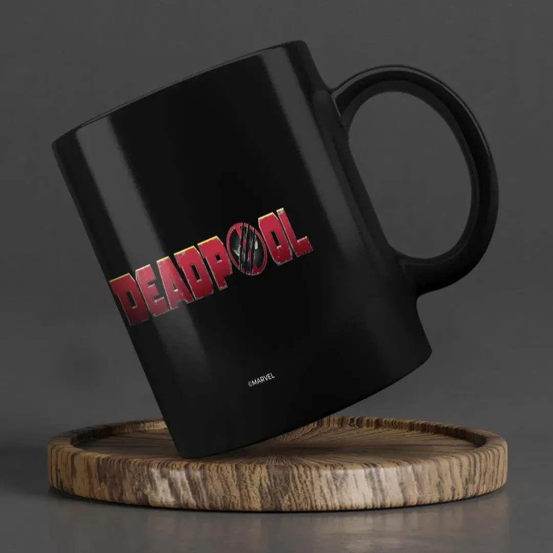 Deadpool Wolverine Bull's Eye 3D Black Ceramic Coffee Mug