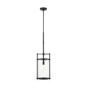 Eastham 1-Light Outdoor Pendant in Textured Black