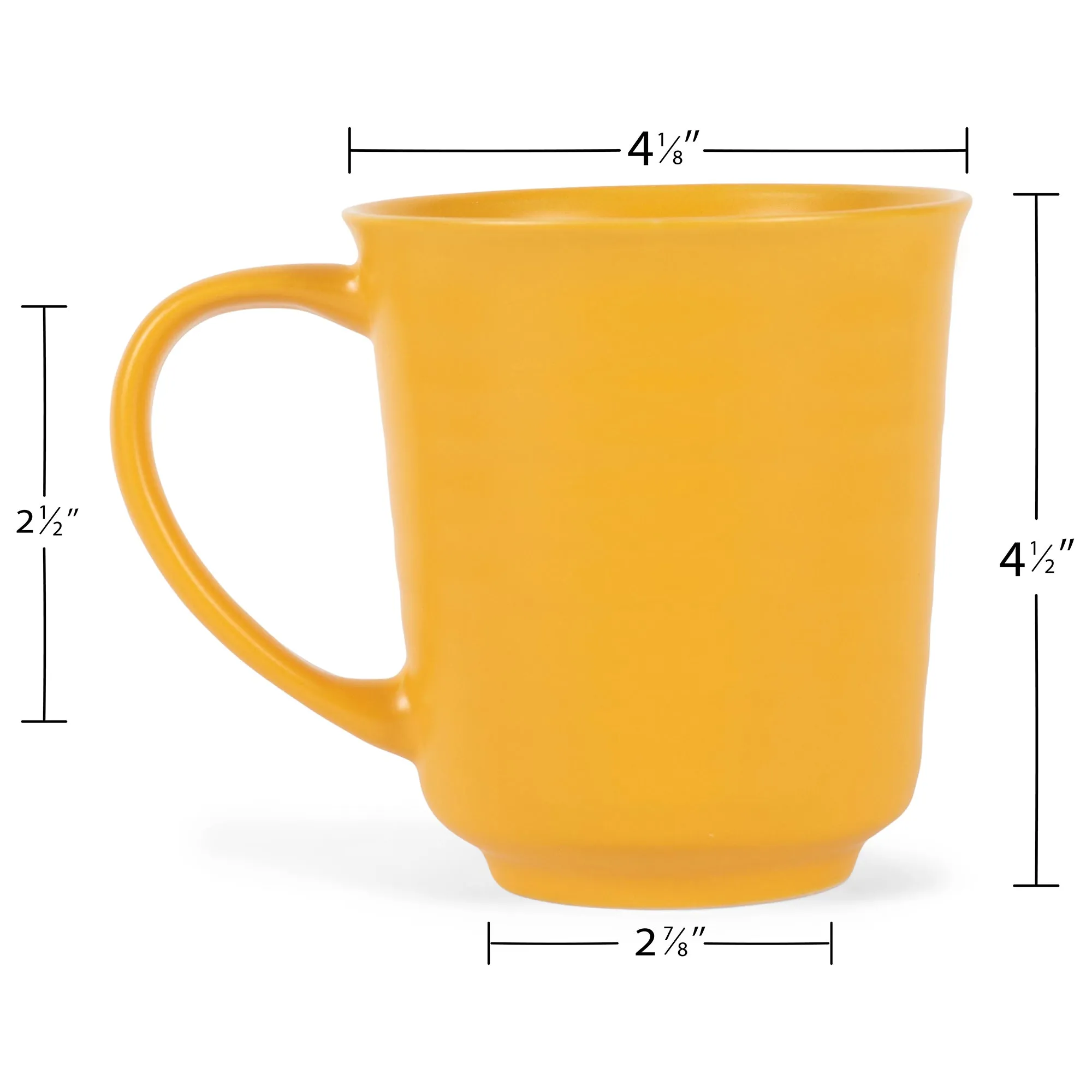 Elanze Designs Goldenrod Yellow Matte Glaze Finish 17 ounce Stoneware Coffee Cup Mugs Set of 4