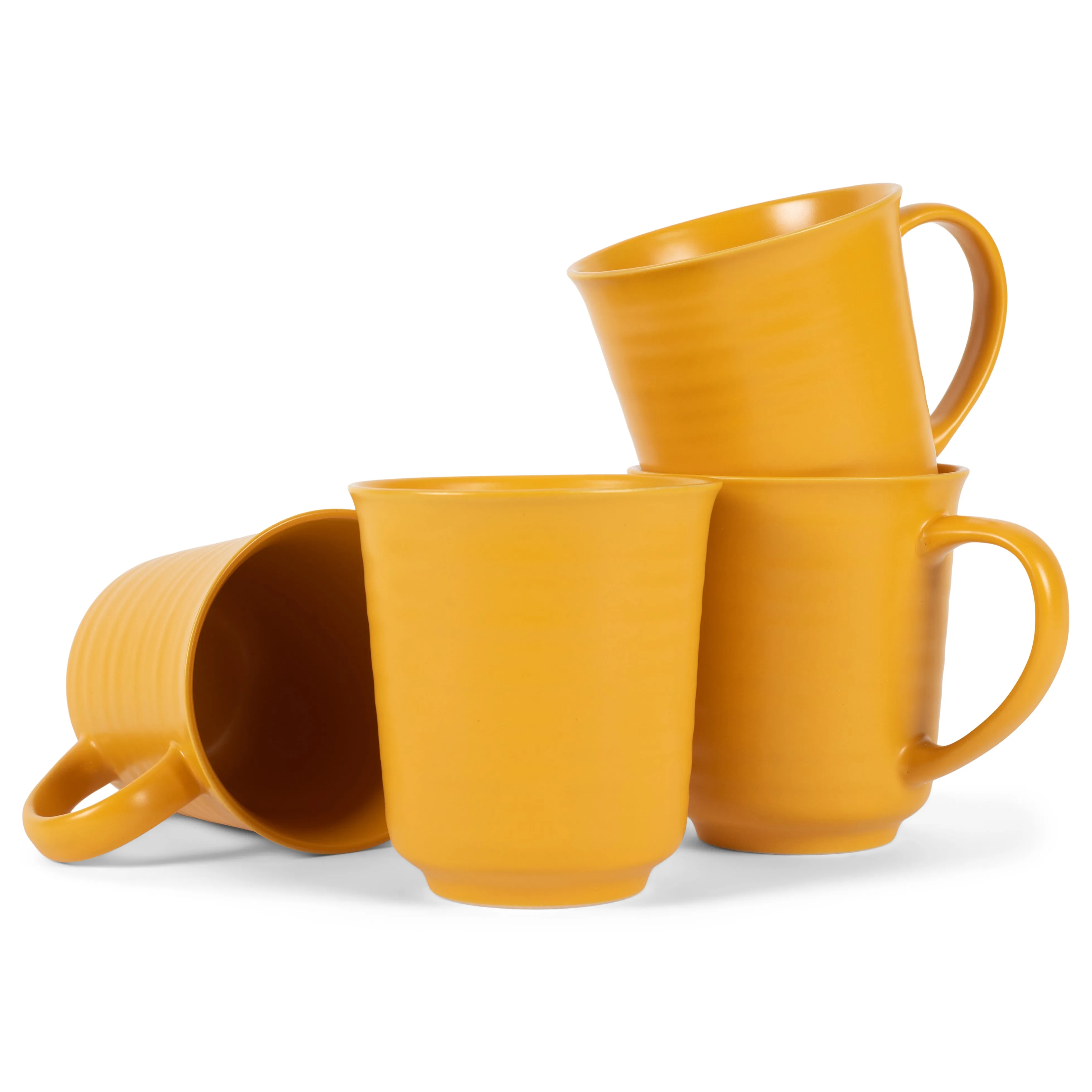 Elanze Designs Goldenrod Yellow Matte Glaze Finish 17 ounce Stoneware Coffee Cup Mugs Set of 4