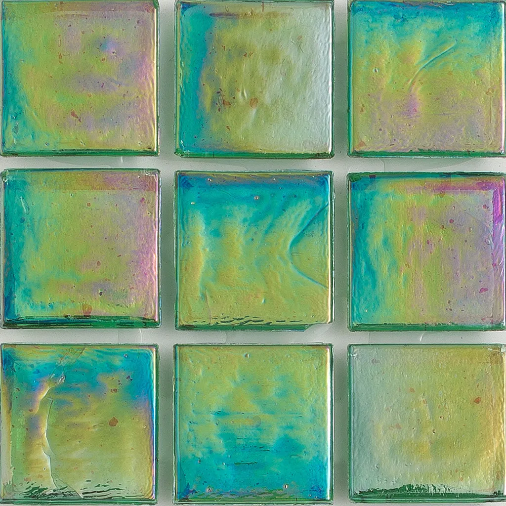 Emerald Iridescent, 1" x 1" - Glass Tile