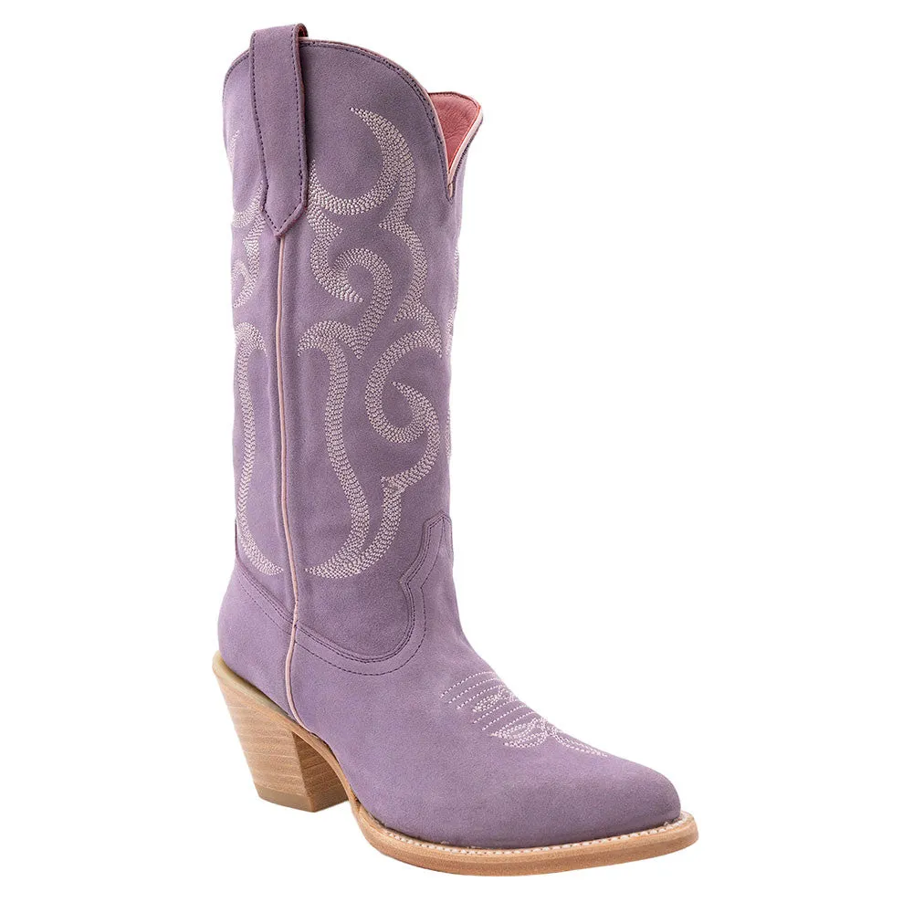 Ferrini Quinn Lilac Full Grain Leather Snipped Toe Cowboy Boots