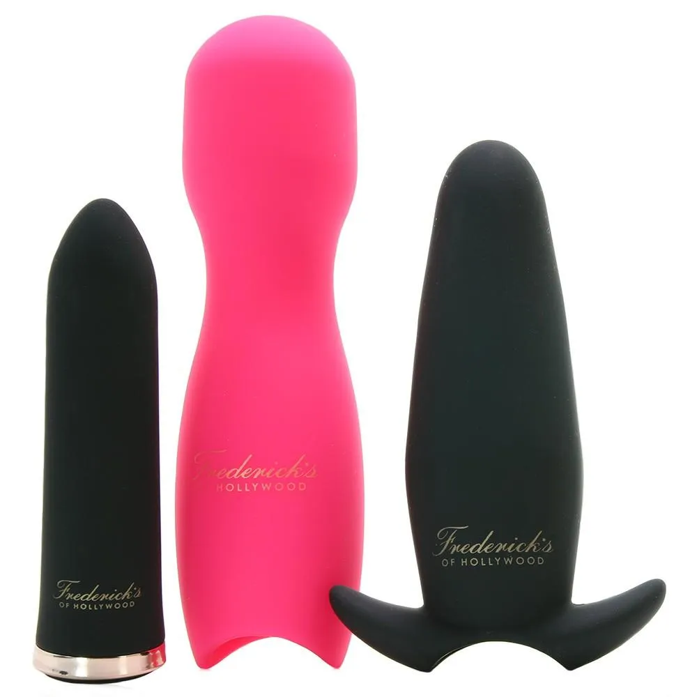 Fredericks Of Hollywood Bullet Vibrator Set with Silicone Wand & Plug Sleeves