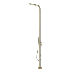 Freestanding Outdoor Shower Round Column with Hose & Hand Shower JK0090