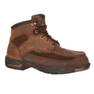 Georgia Athens Mens Brown Suede Leather Steel Toe Waterproof Work Boots