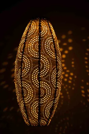 Gold Oval Solar Garden Lantern