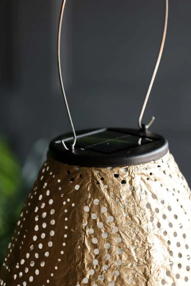 Gold Oval Solar Garden Lantern