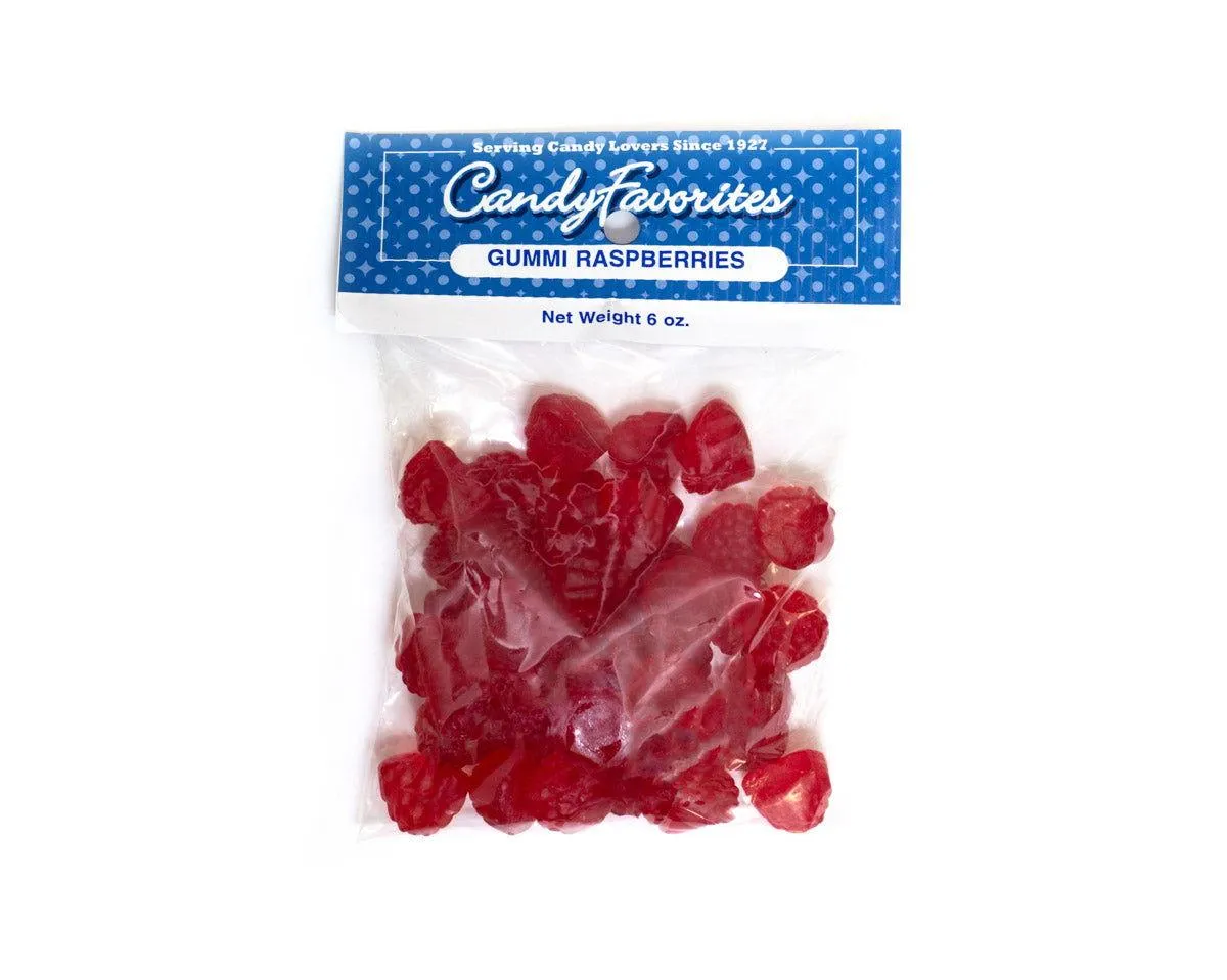 Gummi Raspberries 6 Ounce Peg Bags