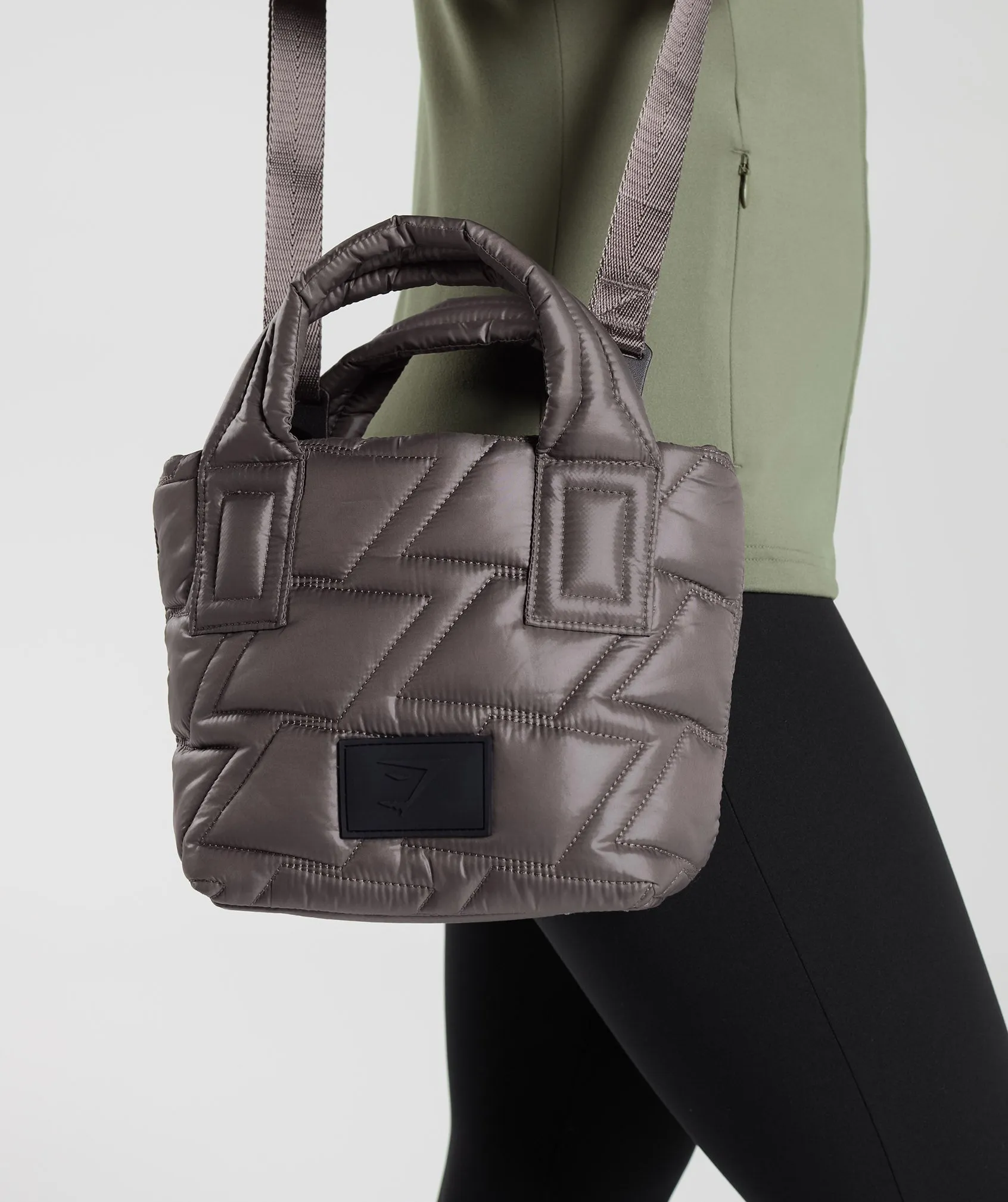 Gymshark Quilted Mini Tote - Cool Brown