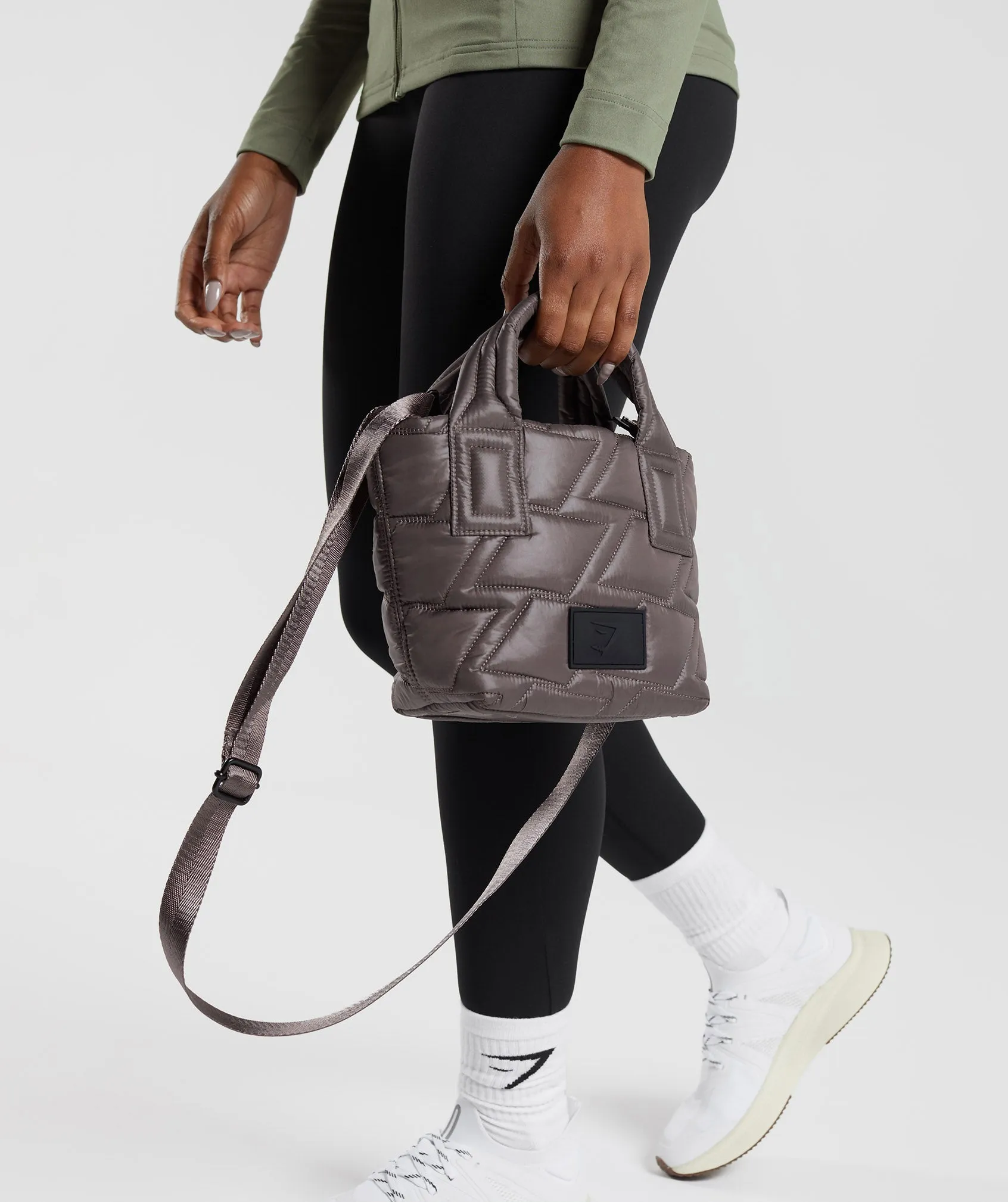 Gymshark Quilted Mini Tote - Cool Brown