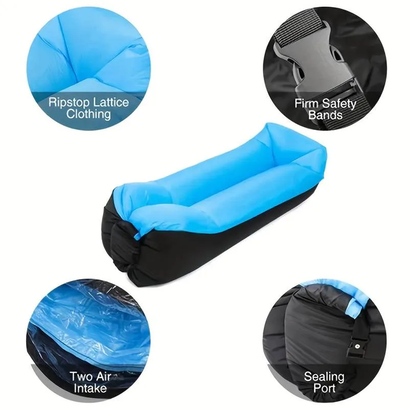 Inflatable Air Lounger with Back Rest