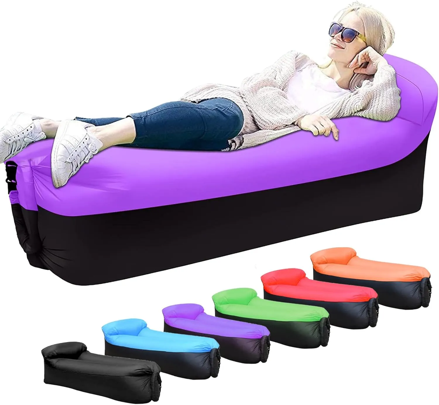 Inflatable Air Lounger with Back Rest