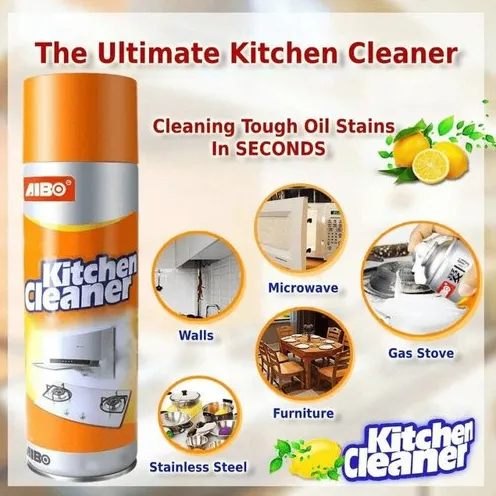 Kitchen Cleaner Spray, Grease Stain Remover 500ml Oil Stain Kitchen Cleaner With Fragrance