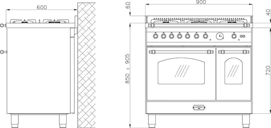 Lofra Dolcevita 90 RSD 96MFTECI GvGt Gas Dual Fuel Range Cooker 90cm