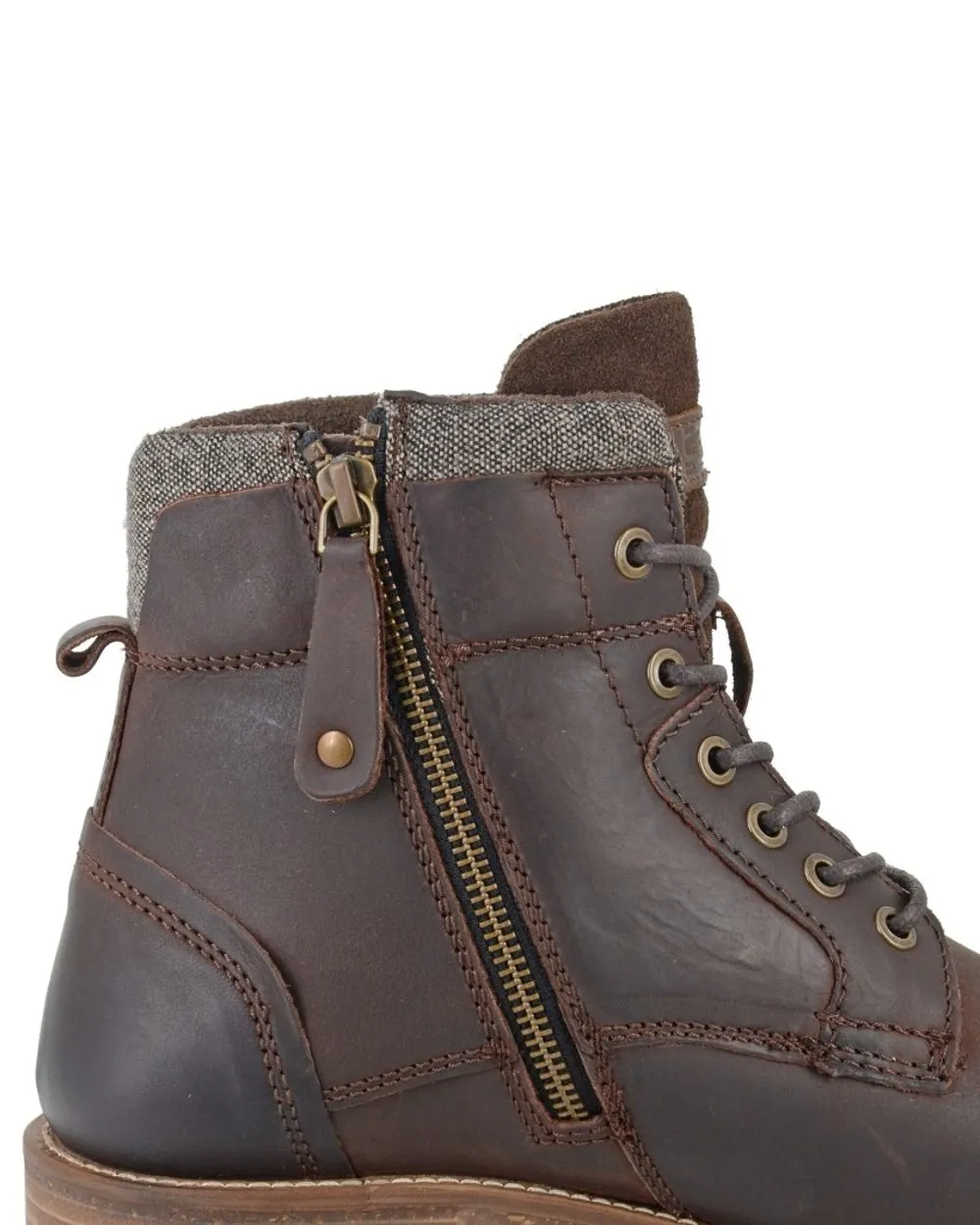 Roamers Mens 6 Eyelet Inside Zip Ankle Boots