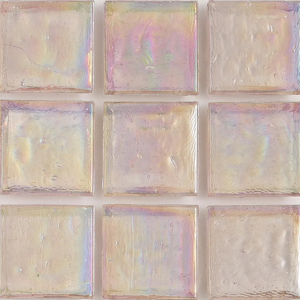 Rose Quartz Iridescent, 1" x 1" - Glass Tile