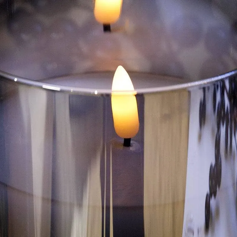 Smoked Glass Cylinder LED Wick Candle - 12.5cm