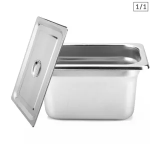 SOGA Gastronorm GN Pan Full Size 1/1 GN Pan 20cm Deep Stainless Steel Tray With Lid