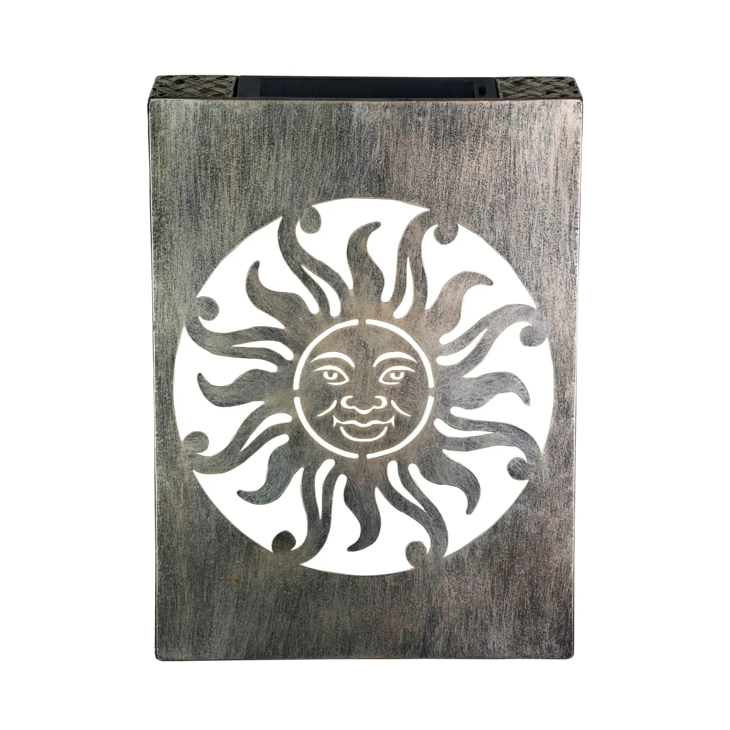 Solar Bronze Stamped Metal Sun Wall Art, 12 by 17 Inches