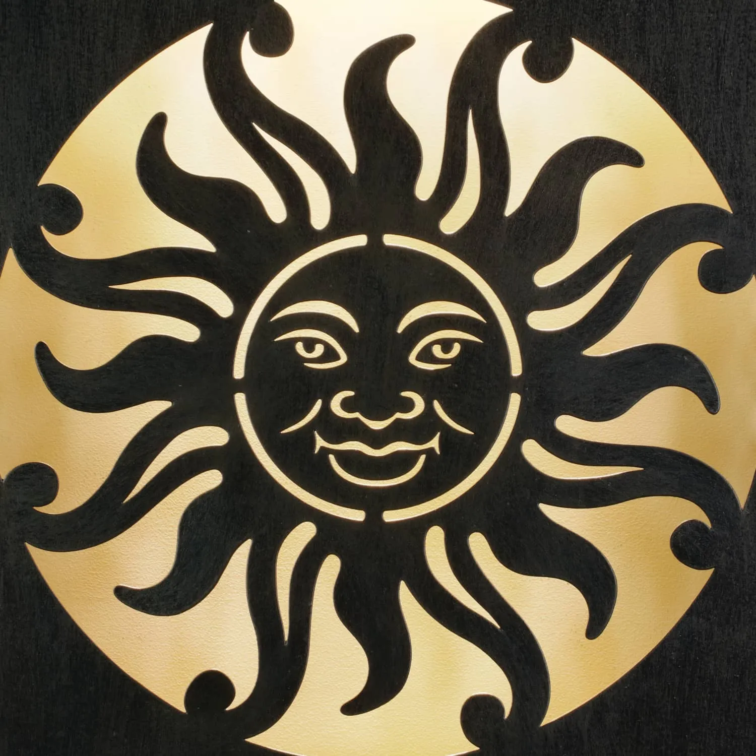 Solar Bronze Stamped Metal Sun Wall Art, 12 by 17 Inches