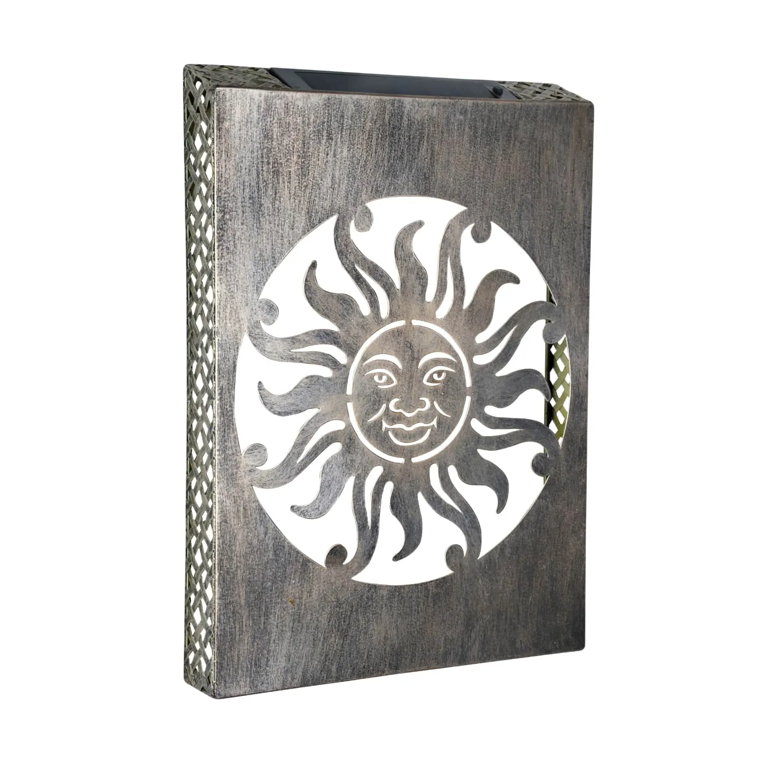 Solar Bronze Stamped Metal Sun Wall Art, 12 by 17 Inches