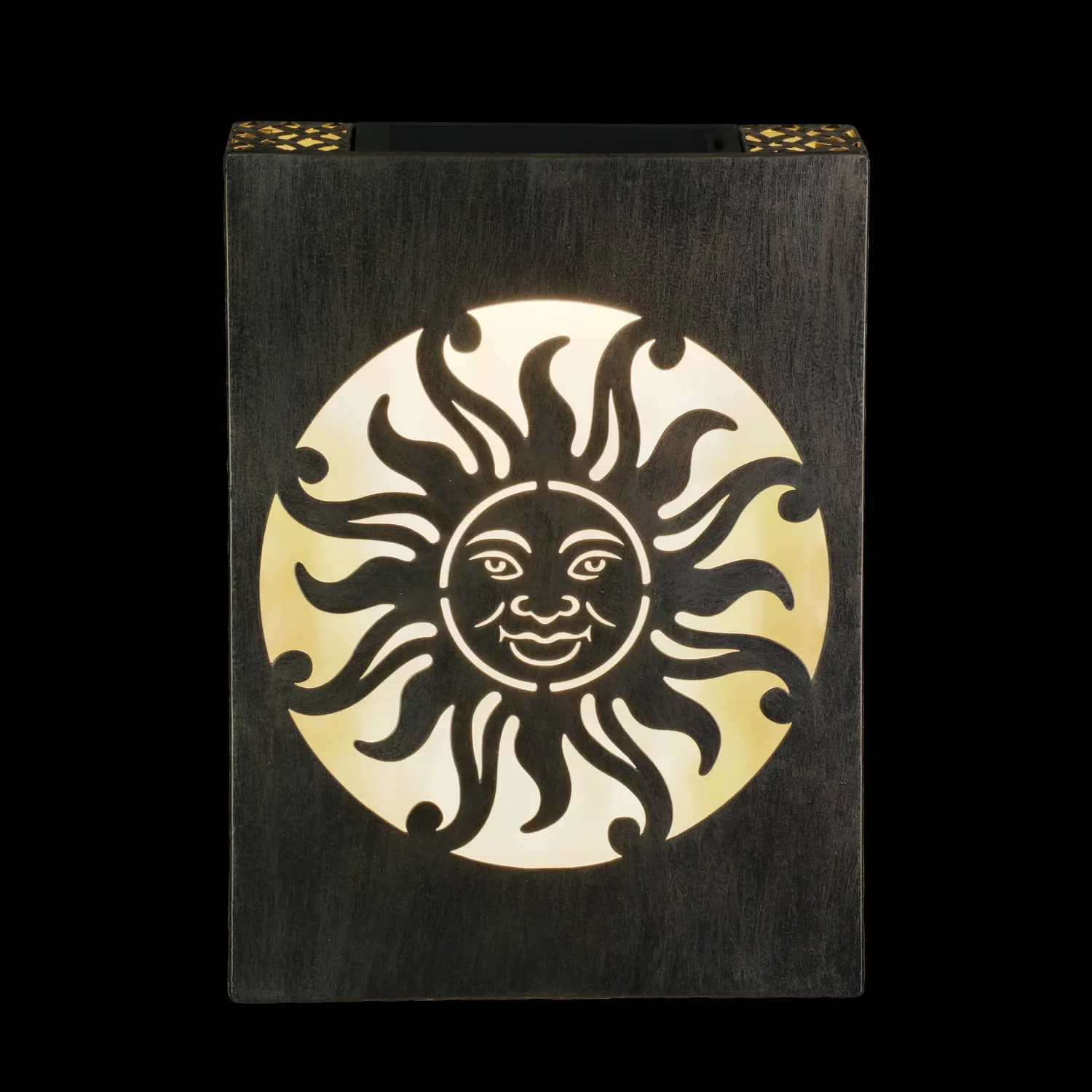 Solar Bronze Stamped Metal Sun Wall Art, 12 by 17 Inches