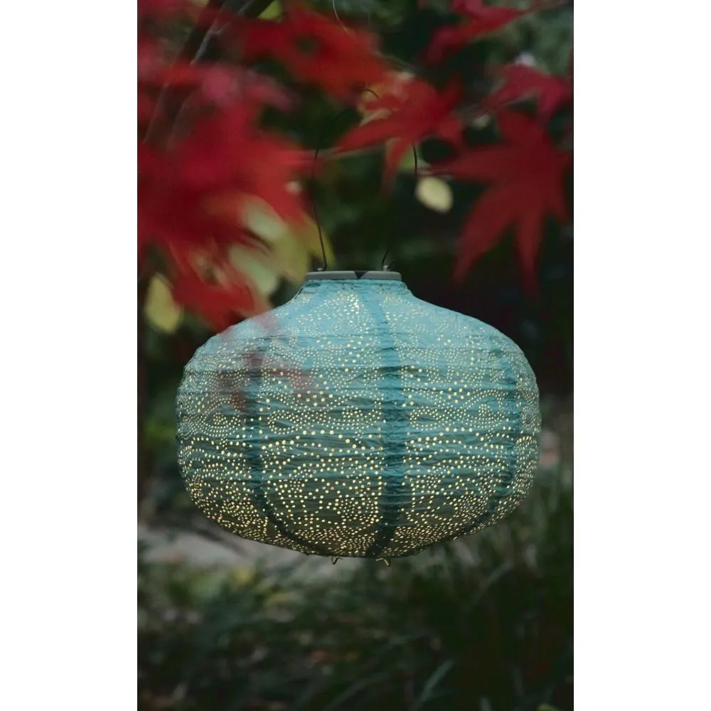 Solar Lantern - LED Outdoor Hanging & Table Light - Sold Individually - Teal Pumpkin