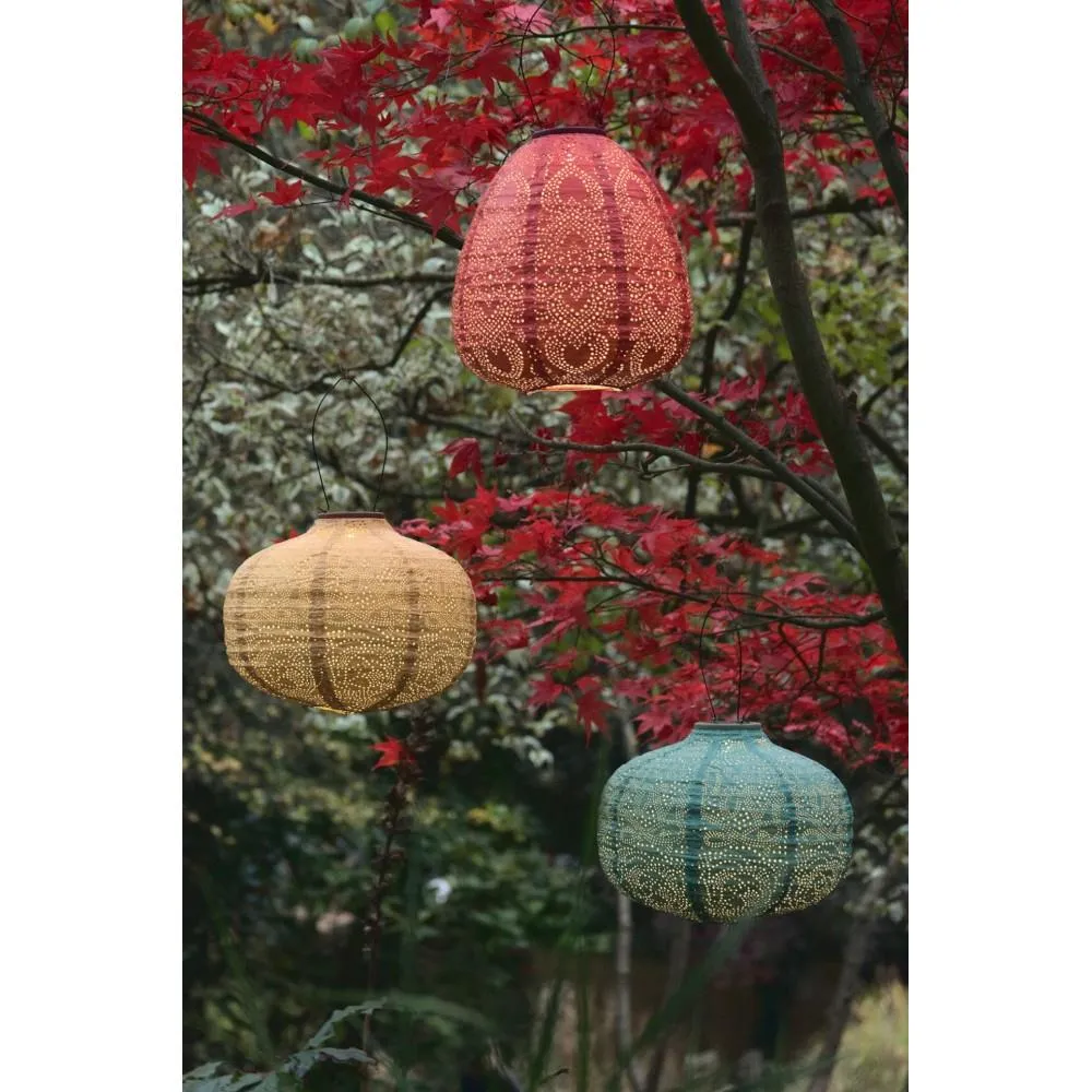 Solar Lantern - LED Outdoor Hanging & Table Light - Sold Individually - Teal Pumpkin