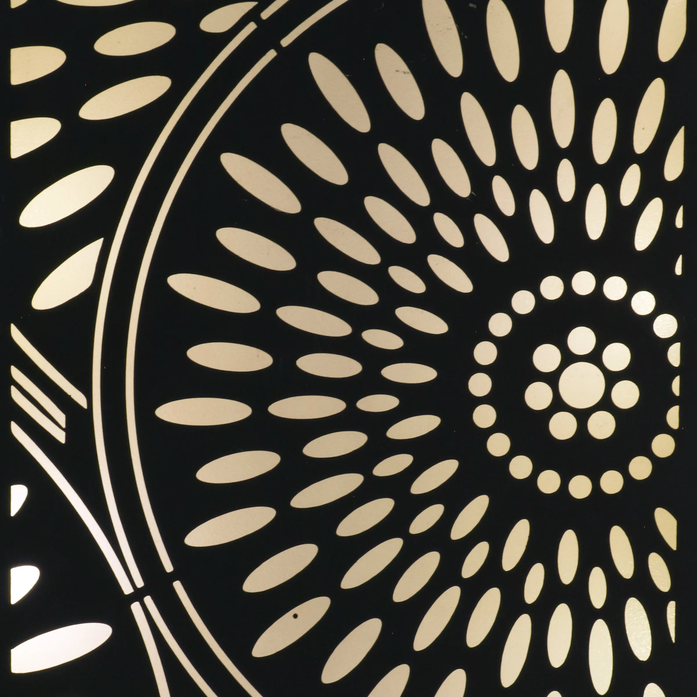 Solar Matte Black Metal Filigree Wall Art with Circle Pattern, 8 x 33 Inches