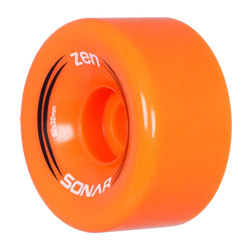 Sonar Zen Roller Skate Wheels 62mm 85a - Orange (4 Pack)